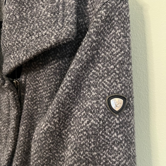 Ariat Contender Equestrian Fleece Asymmetrical Zip Up Women Size Large Gray - Picture 3 of 8